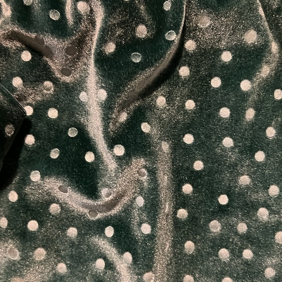 Cat & Jack Green Velvet Onesie and Headband. Size 6-9 months. Worn once! - Picture 2 of 4